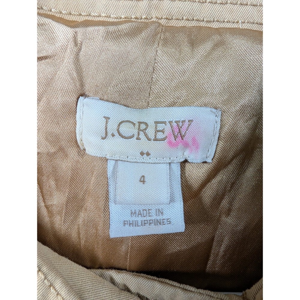 J Crew Women Tan Double Breasted Belted Trench Coat Jacket Size 4 - Picture 3 of 7